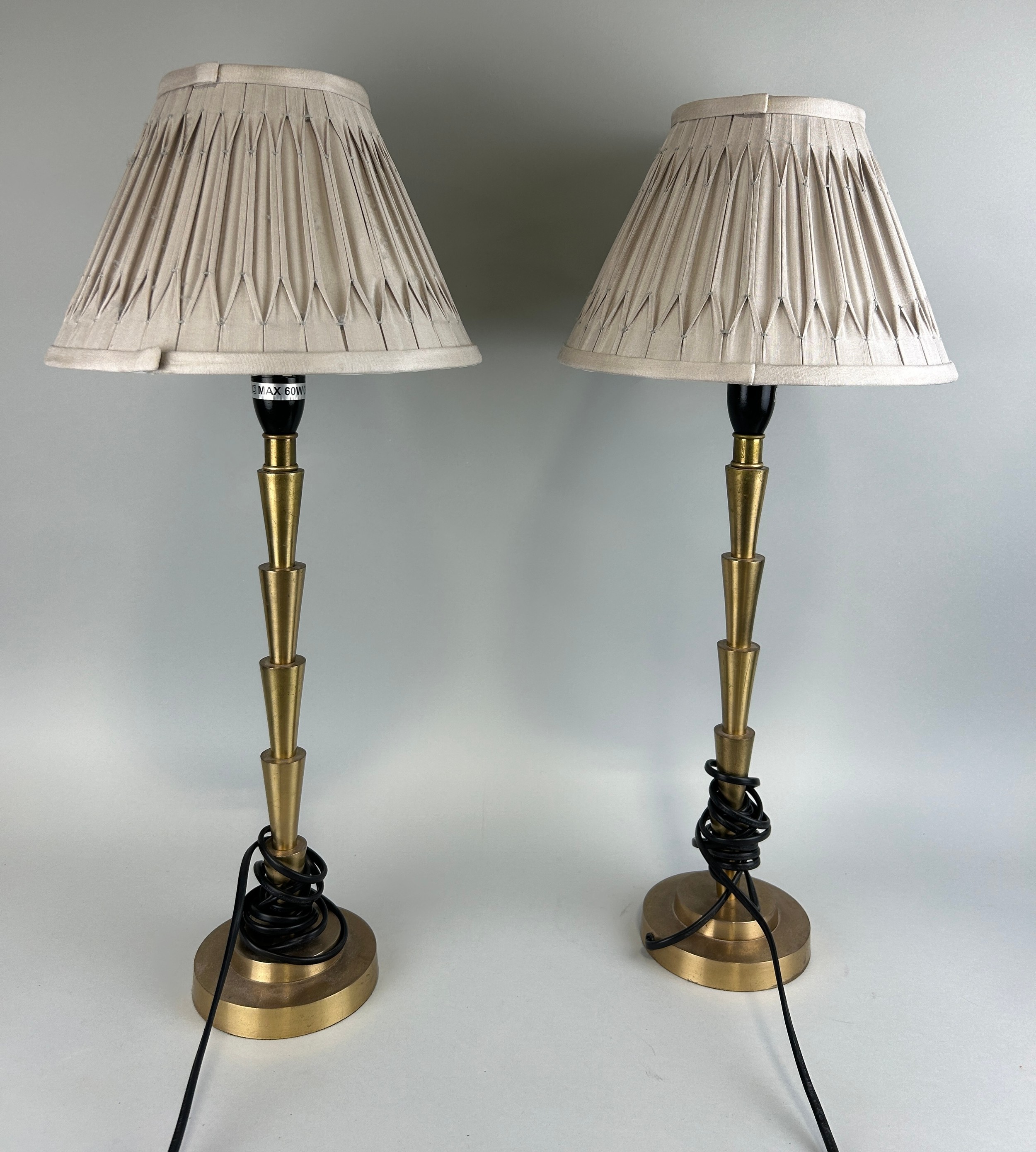 A PAIR OF LAURA ASHLEY TABLE LAMPS AND SHADES
