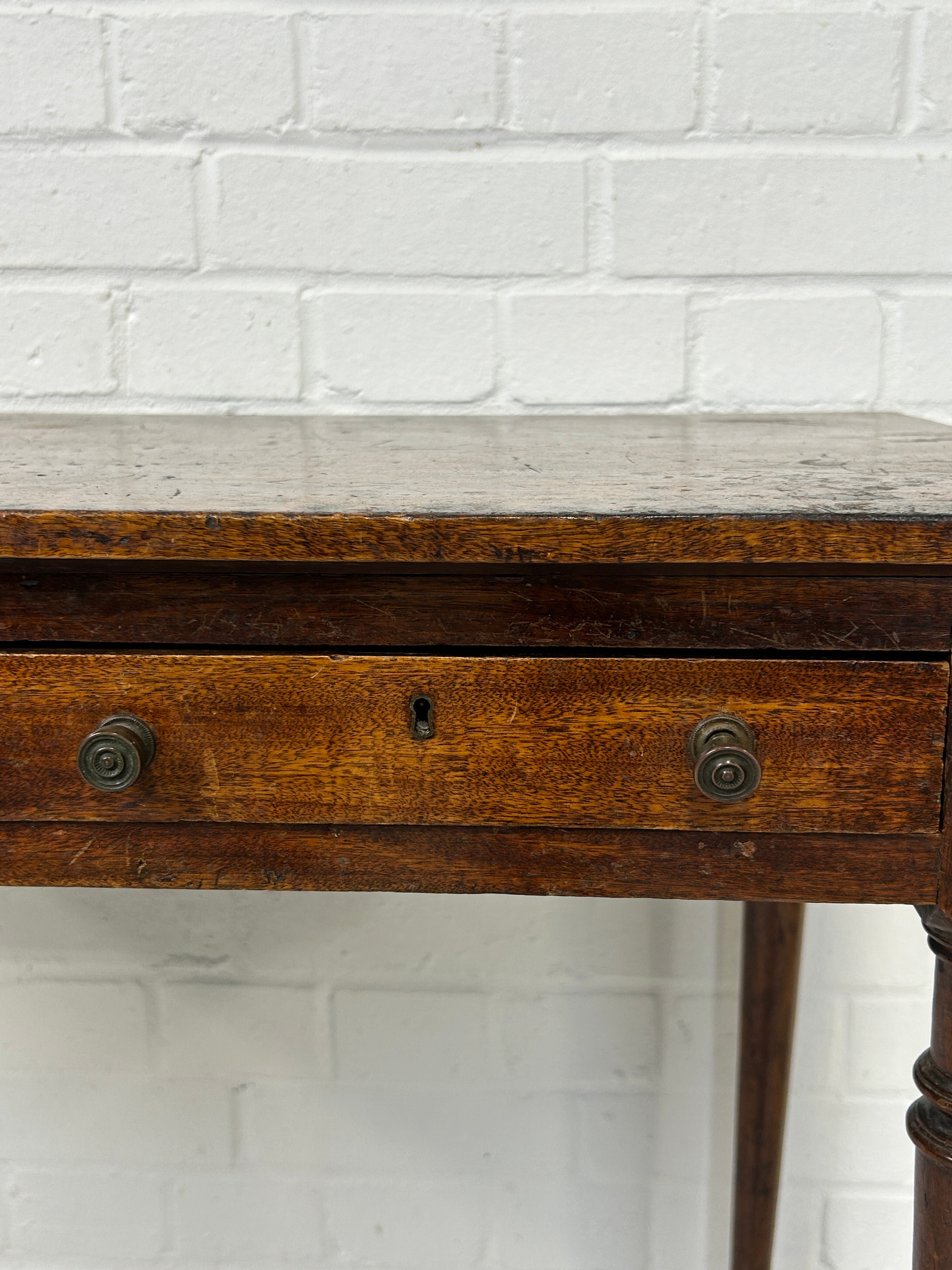 A 19TH CENTURY MAHOGANY WRITING TABLE, 79cm x 70cm x 45cm - Image 2 of 3