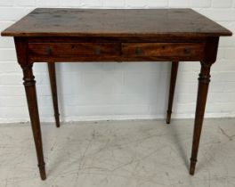 A 19TH CENTURY MAHOGANY WRITING TABLE, 79cm x 70cm x 45cm