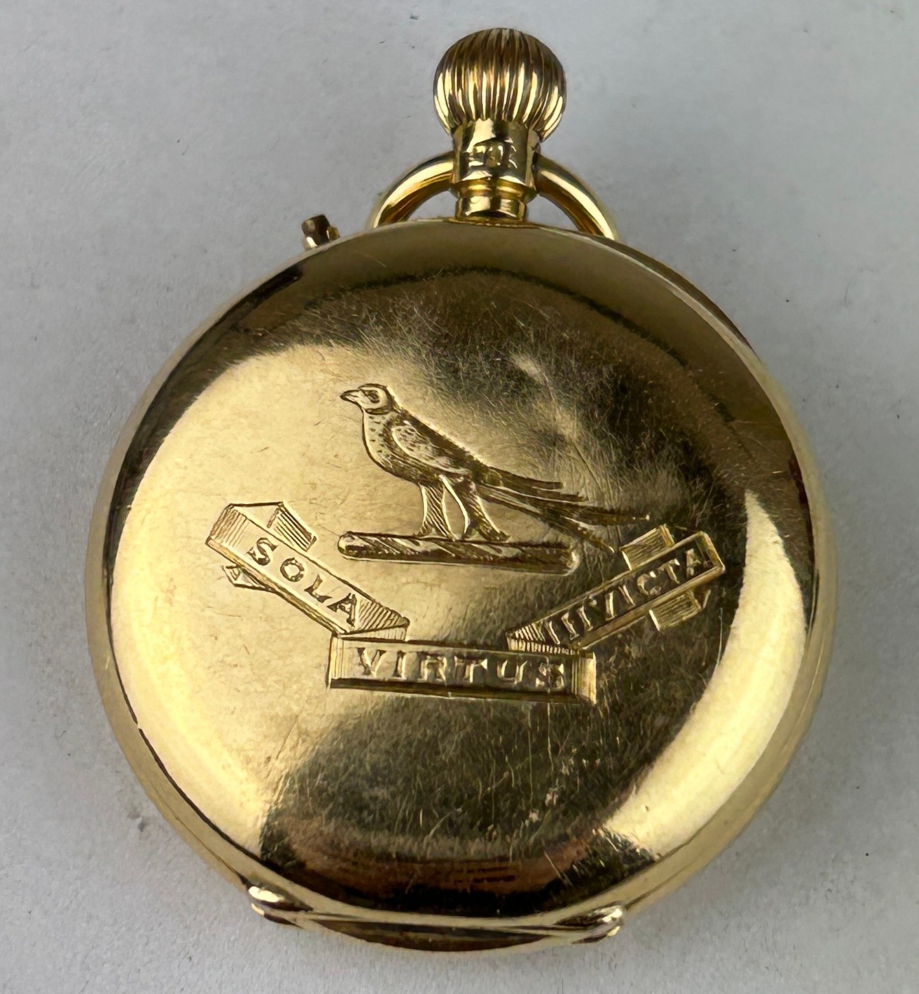 AN 18CT GOLD POCKET WATCH LABELLED 'MANOAH RHODES AND SONS', WEIGHT 32GMS - Image 5 of 6