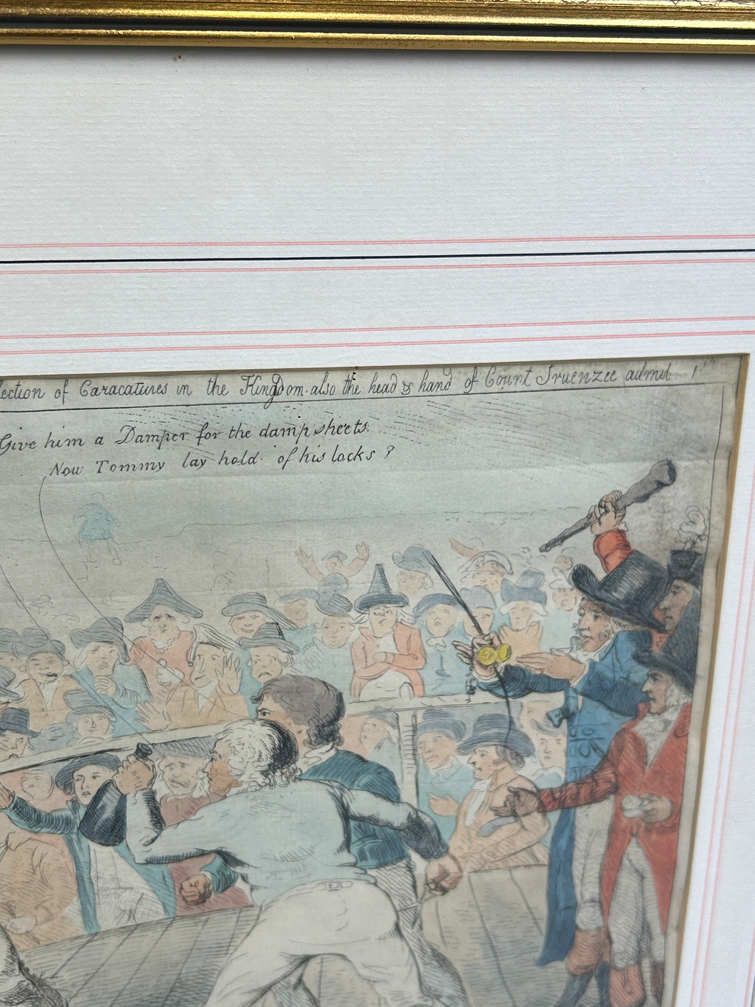 BOXING / PUGILIST INTEREST: ROBERT ISAAC CRUIKSHANK (1789-1856): A HAND COLOURED BOXING PRINT, - Image 6 of 8