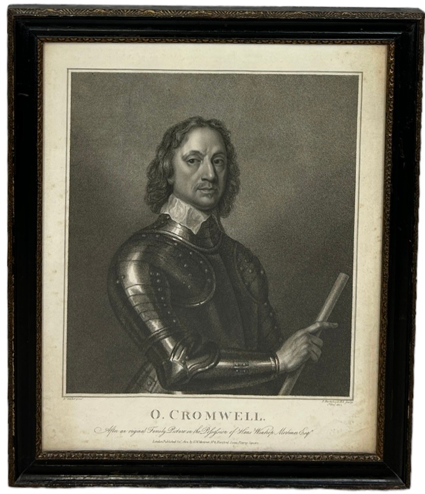 F. BARTOLOZZI: AN ENGRAVING DEPICTING OLIVER CROMWELL, Published H.W. Mortimer, London, 1802. 48cm x