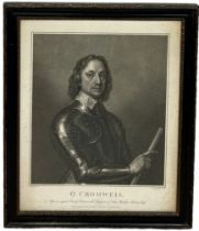 F. BARTOLOZZI: AN ENGRAVING DEPICTING OLIVER CROMWELL, Published H.W. Mortimer, London, 1802. 48cm x