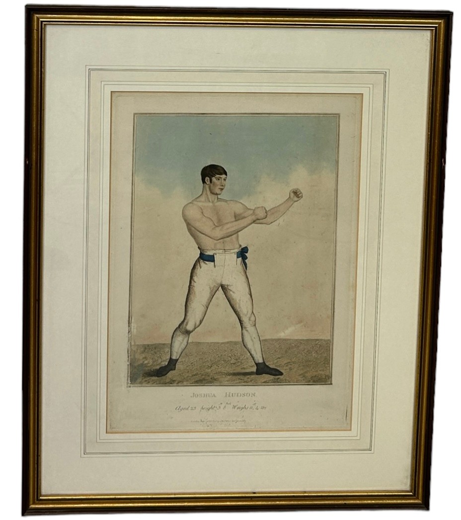 BOXING / PUGILIST INTEREST: A HAND COLOURED ENGRAVING OF JOSHUA HUDSON, Published by Samuel