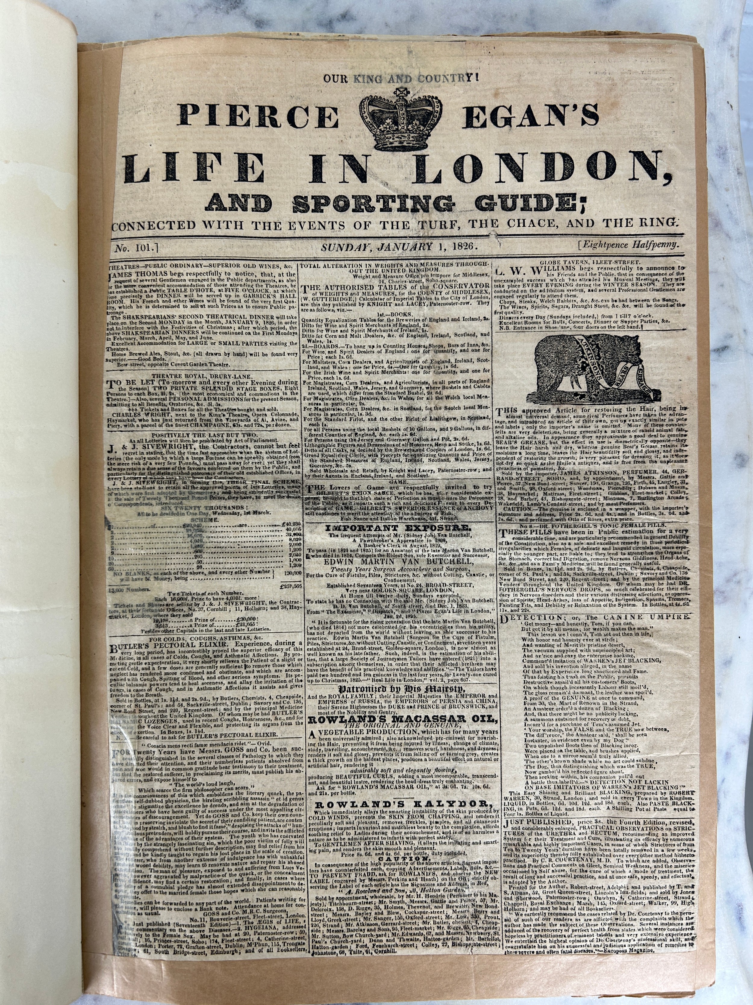 PIERCE EGAN: LIFE IN LONDON AND SPORTING GUIDE, 1826 EDITION, With various handwritten ink notes ( - Image 5 of 6