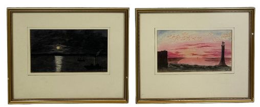 A PAIR OF WATERCOLOUR PAINTINGS ON PAPER DEPICTING VIEWS IN MALTA, 20cm x 12cm each. Mounted in