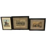 A SET OF THREE MILITARY EARLY ENGRAVINGS AND LITHOGRAPHS Mounted in Hogarth frames and glazed.