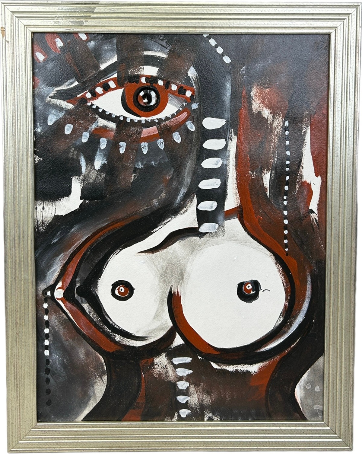 AFTER PABLO PICASSO: AN OIL AND ACRYLIC PAINTING ON CANVAS DEPICTING A WOMAN, Labelled to verso