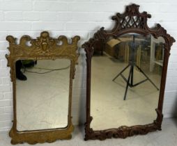 A ROBERT ADAMS STYLE GILT WOOD WALL MIRROR ALONG WITH ANOTHER SIMILAR, Largest 115cm x 73cm Adams