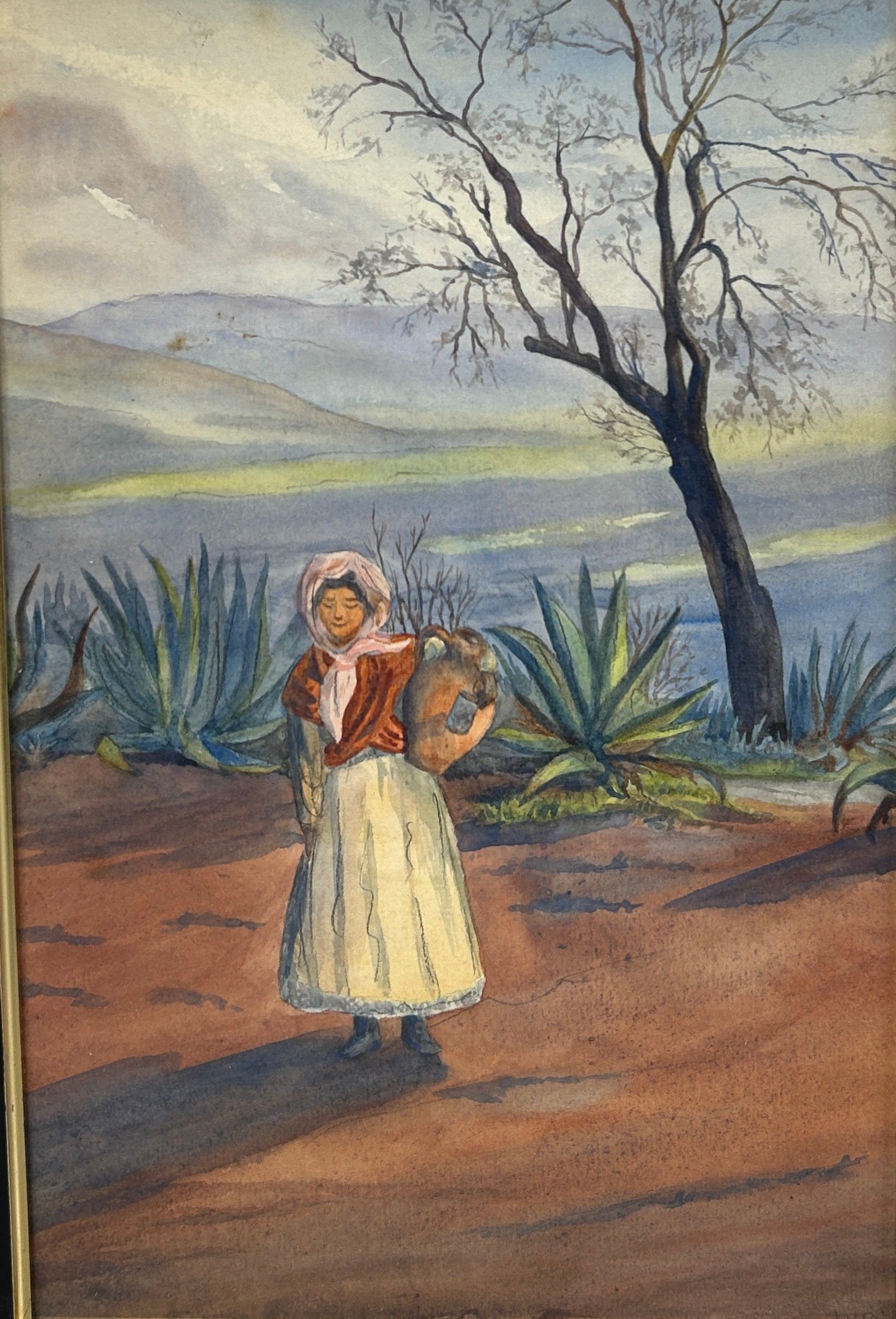 ISOBEL VIOLET BANKS: A SIGNED SET OF THREE WATERCOLOUR PAINTINGS ON PAPER DEPICTING SPANISH - Image 3 of 5