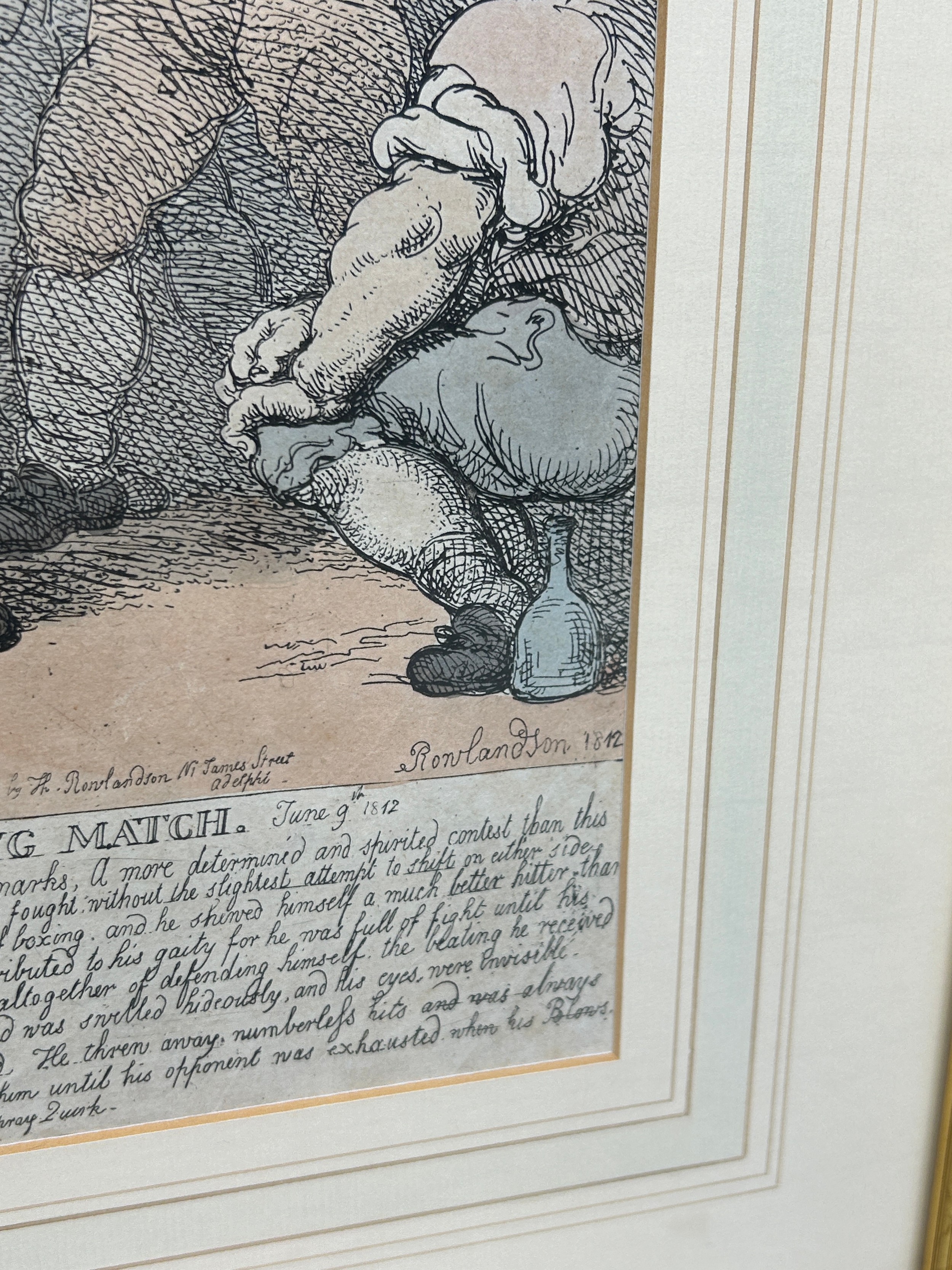 BOXING / PUGILIST INTEREST: THOMAS ROWLANDSON (1756-1827) BOXING ENGRAVING 'DESCRIPTION OF A - Image 5 of 5