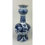 A LARGE DUTCH DELFT VASE, 32cm H x 15cm W Label to verso for 'Guest and Gray'