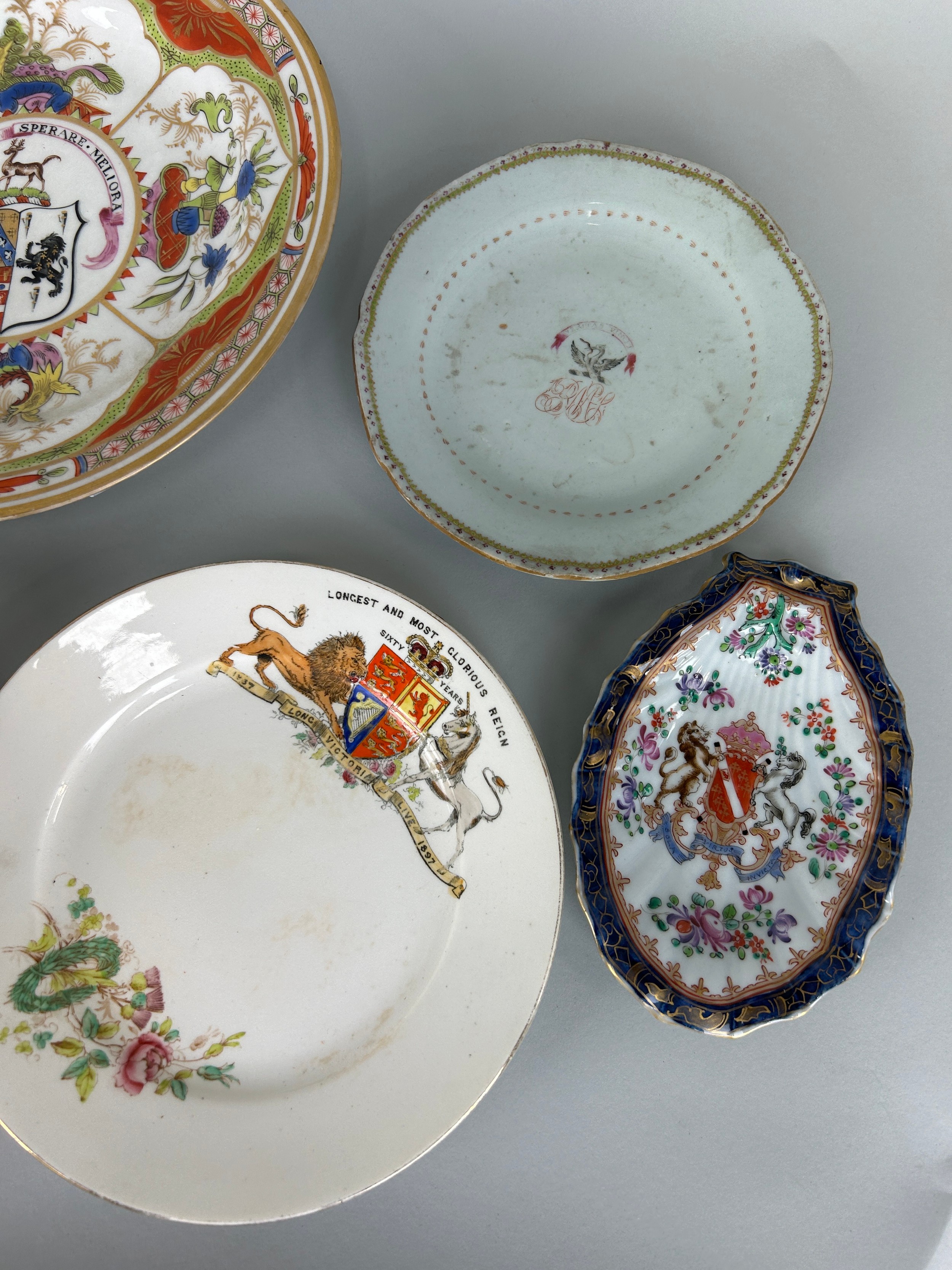 A COLLECTION OF ARMORIAL PLATES (10), Some possibly 18th Century Largest 27cm D - Image 2 of 5