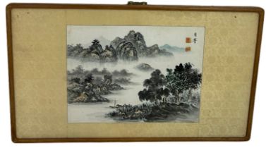 A CHINESE WATERCOLOUR ON PAPER REPUBLIC PERIOD, SILK MOUNTED WITH WOODEN FRAME, First name Yue