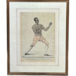 BOXING / PUGILIST INTEREST: AFTER ROBERT DIGHTON (1752-1814): A HAND COLOURED PORTRAIT PRINT