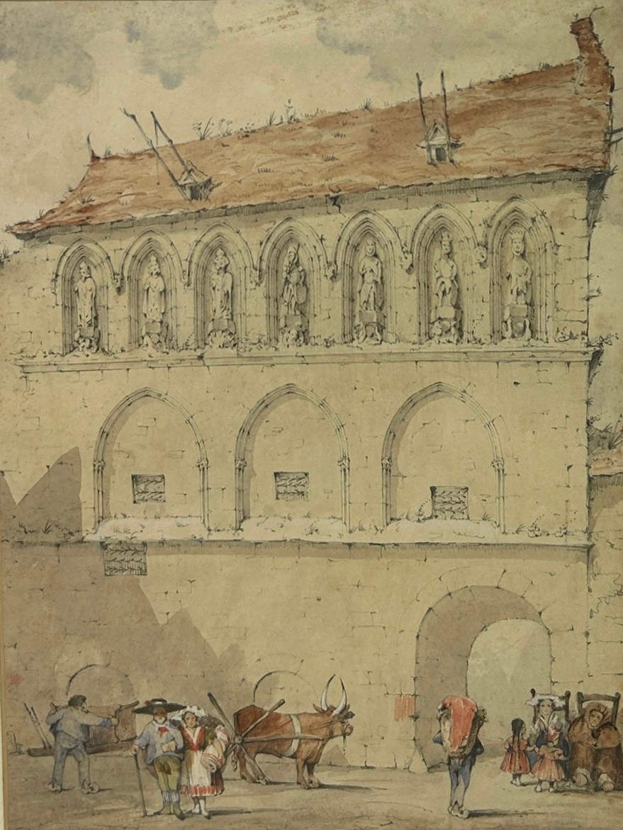 WILLIAM FROME SMALLWOOD (1806-1834): A WATERCOLOUR PAINTING ON PAPER 'FRENCH AIX LA CHAPELLE' Signed - Image 2 of 3