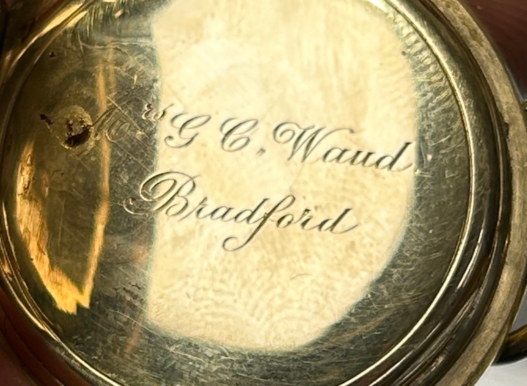 AN 18CT GOLD POCKET WATCH LABELLED 'MANOAH RHODES AND SONS', WEIGHT 32GMS - Image 6 of 6