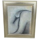 AN OIL ON BOARD PAINTING DEPICTING AN ABSTRACT COMPOSITION OF A NUDE FIGURE, 48cm x 38cm 62cm x 52cm