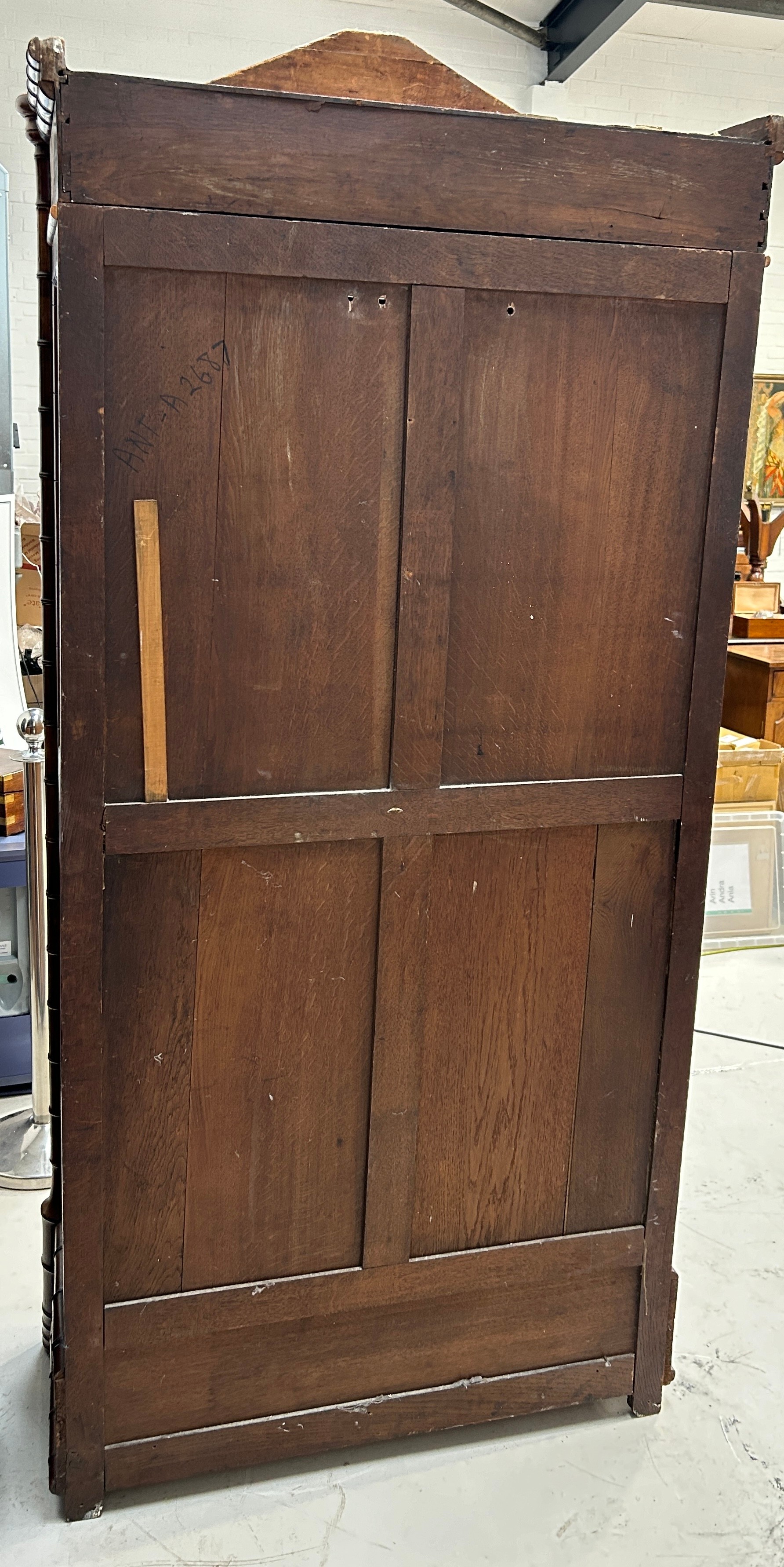 A 19TH CENTURY FRENCH FAUX BAMBOO WARDROBE, 223cm x 100cm x 42cm - Image 5 of 9