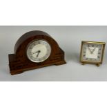 A GARRARD DECO MANTLE CLOCK ALONG WITH A BENTIMA CLOCK, Garrard 25cm x 17cm