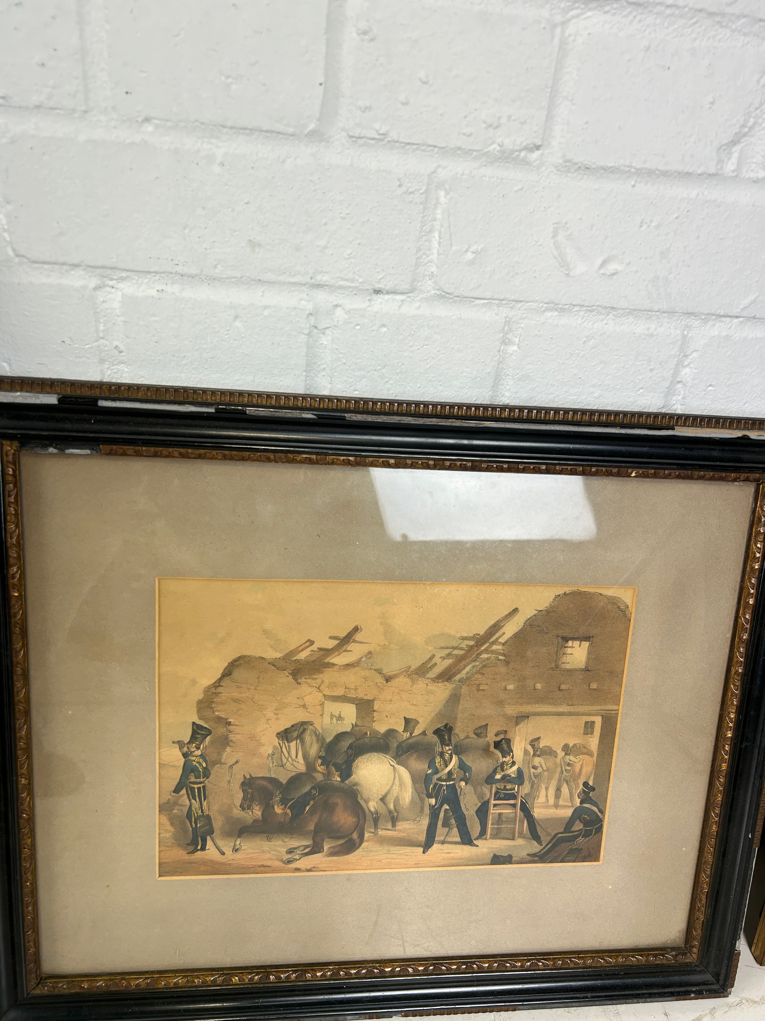 A SET OF THREE MILITARY EARLY ENGRAVINGS AND LITHOGRAPHS Mounted in Hogarth frames and glazed. - Image 4 of 4