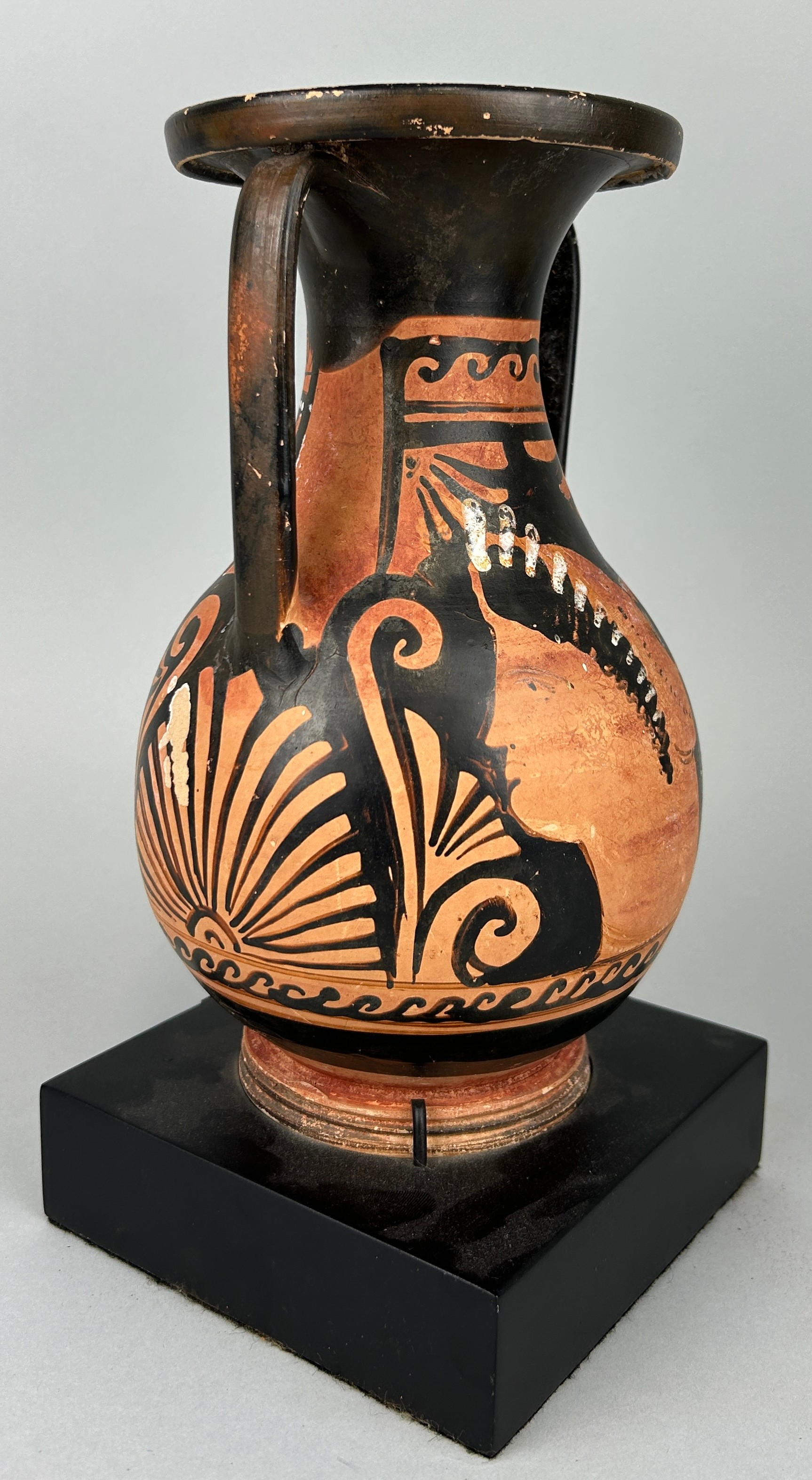 A SMALL APULIAN POTTERY PELIKE CIRCA 4TH CENTURY BC, 24cm H Mounted on a stand (28cm H) - Image 7 of 7
