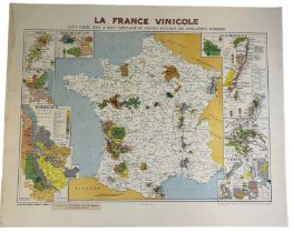 LOUIS LARMAT: 'LA FRANCE VINECOLE', 82cm x 65cm
