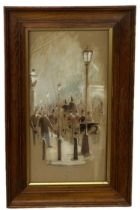 A 19TH OR 20TH CENTURY FRENCH OR CONTINENTAL WATERCOLOUR PAINTING ON PAPER DEPICTING FIGURES BY A
