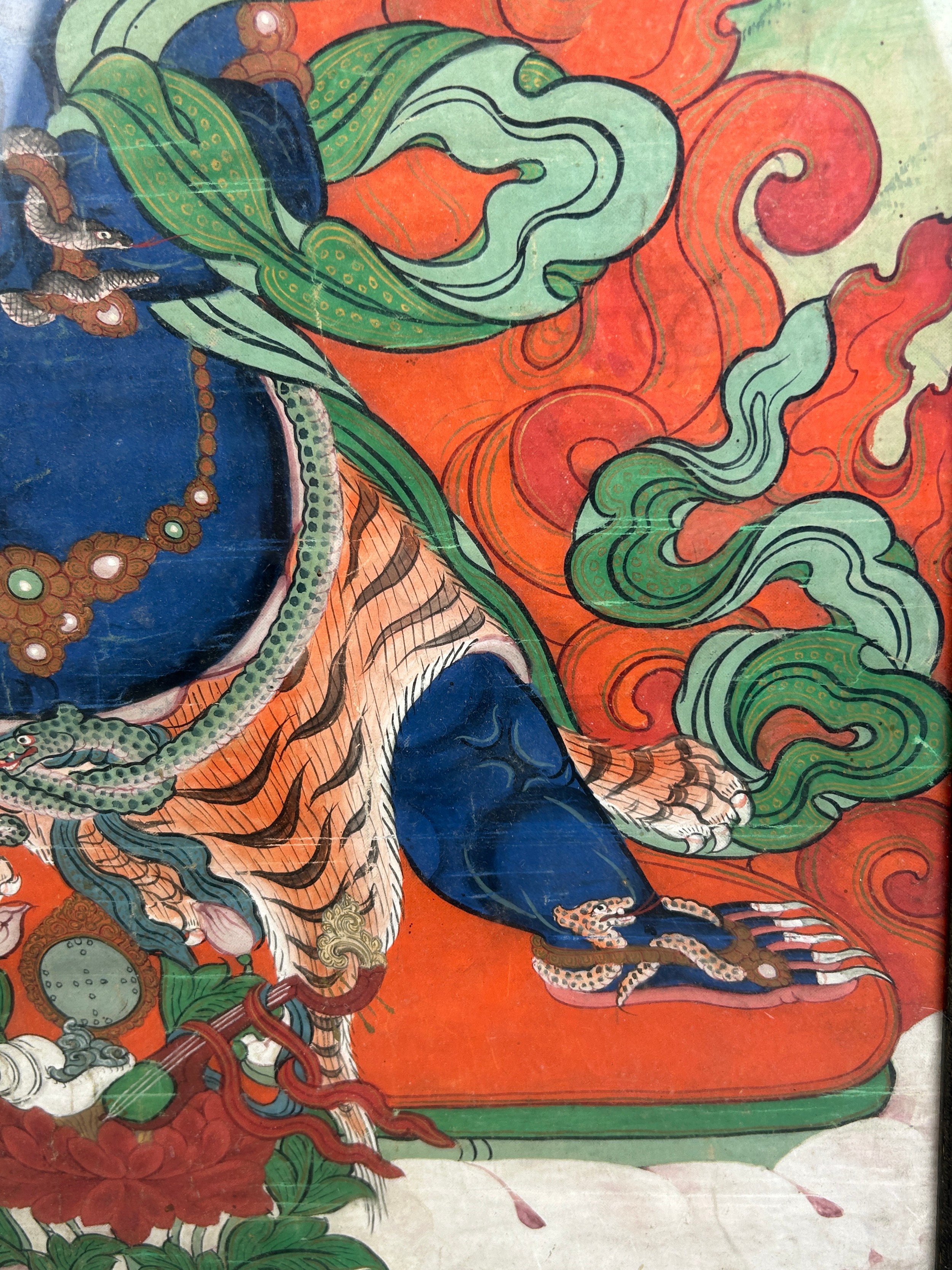 A CHINESE 19TH CENTURY THANGKA DEPICTING THE BODHSATTVA VAJRAPANI FROM TIBET, 60cm x 40cm - Image 7 of 10