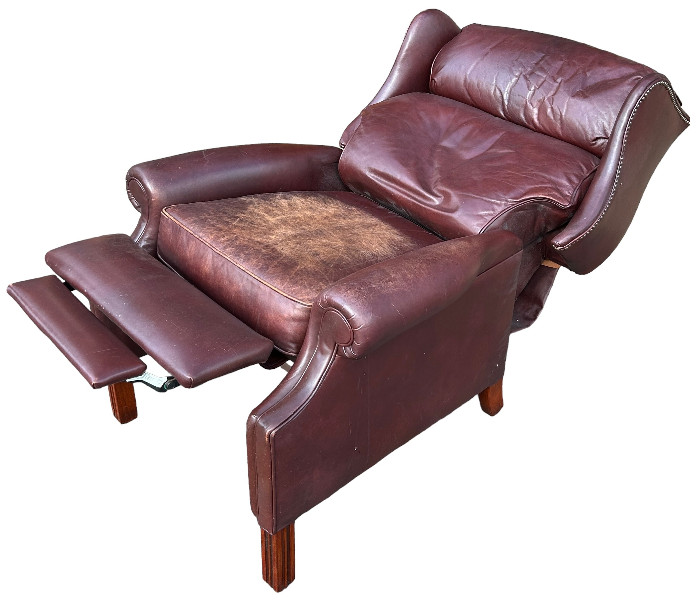 A HARRODS LONDON BROWN LEATHER RECLINING ARMCHAIR, 105cm x 85cm x 75cm - Image 2 of 2