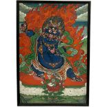 A CHINESE 19TH CENTURY THANGKA DEPICTING THE BODHSATTVA VAJRAPANI FROM TIBET, 60cm x 40cm