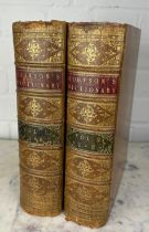 SAMUEL JOHNSON: ENGLISH DICTIONARY 1785 SIXTH EDITION LEATHER BOUND IN TWO VOLUMES (2),