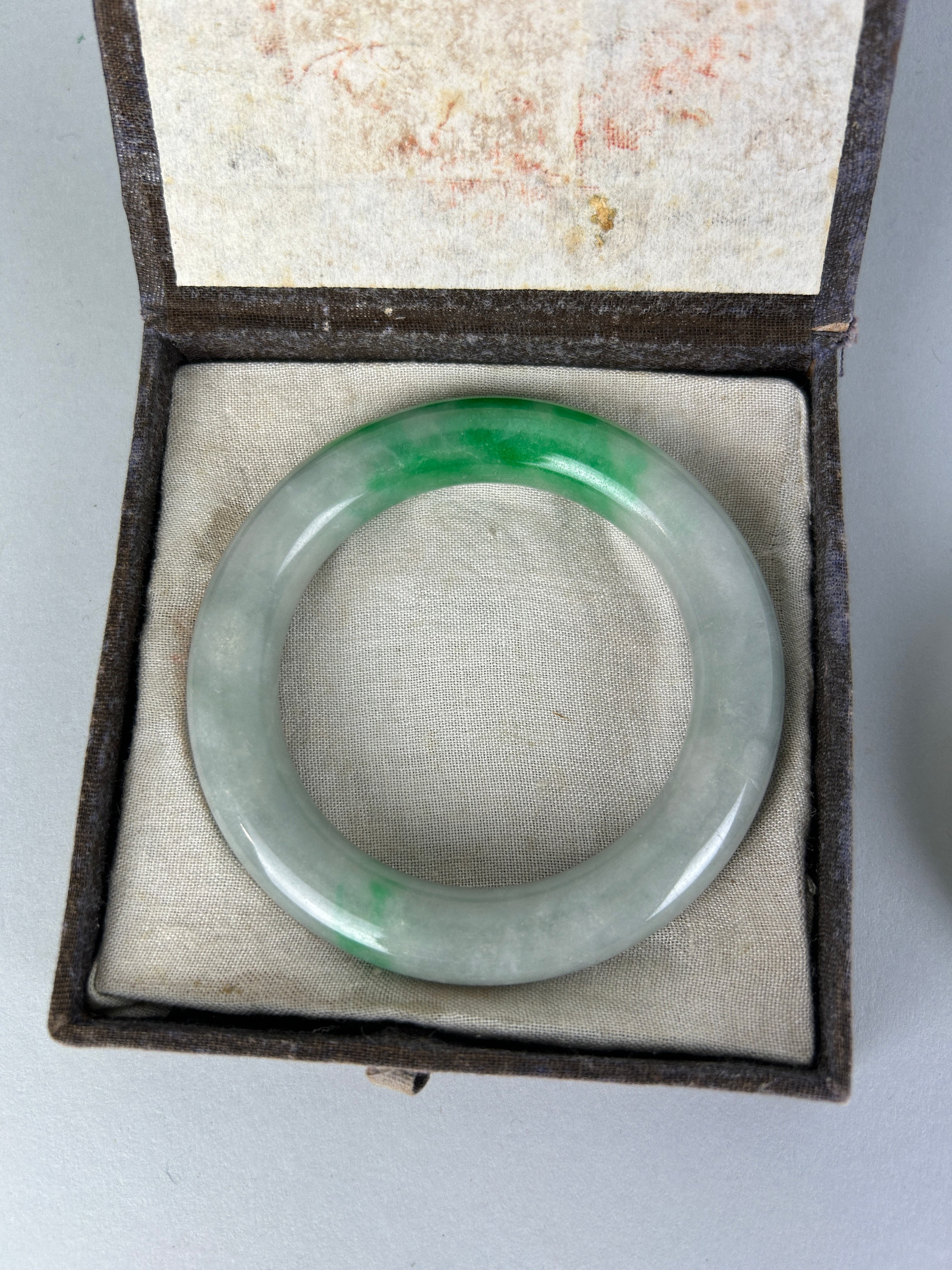 TWO CHINESE JADEITE AND JADE BANGLES (2), 8cm diameter. - Image 2 of 3