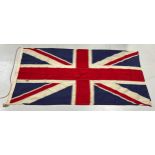A LARGE ANTIQUE UNION JACK FLAG POSSIBLY FROM A SHIP, 176cm x 86cm