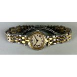A LADIES CARTIER WRISTWATCH IN STEEL AND GOLD, Weight 44gms 9.5cm L Dial 19mm x 19mm