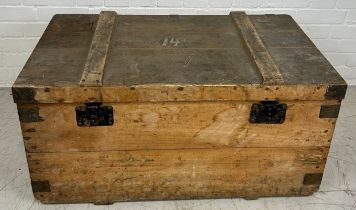 A 19TH CENTURY LOUIS VUITTON PACKING TRUNK BELONGING TO THE FAMED MUNTHE FAMILY STAMPED J.P.M TO