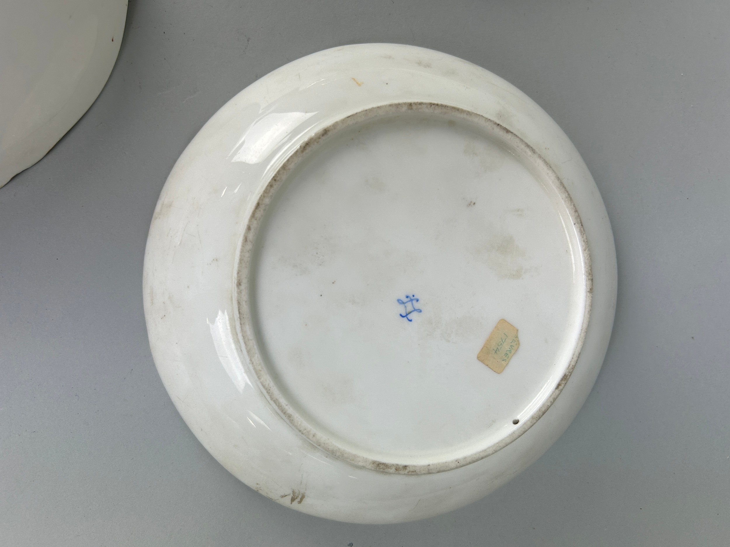 THREE CERAMIC PLATES TO INCLUDE MEISSEN, SEVRES AND ROYAL CROWN DERBY, Meissen and Sevres plates, - Image 4 of 5