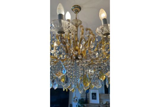 A MARIE THERESE MURANO CHANDELIER IN AMBER AND CLEAR CRYSTAL - Image 3 of 3