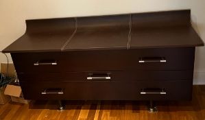 A faux leather style sideboard (H80cm W160cm D50cm)