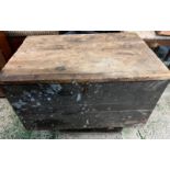 A vintage wooden crate