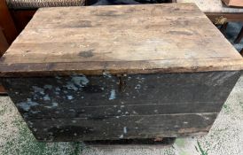 A vintage wooden crate