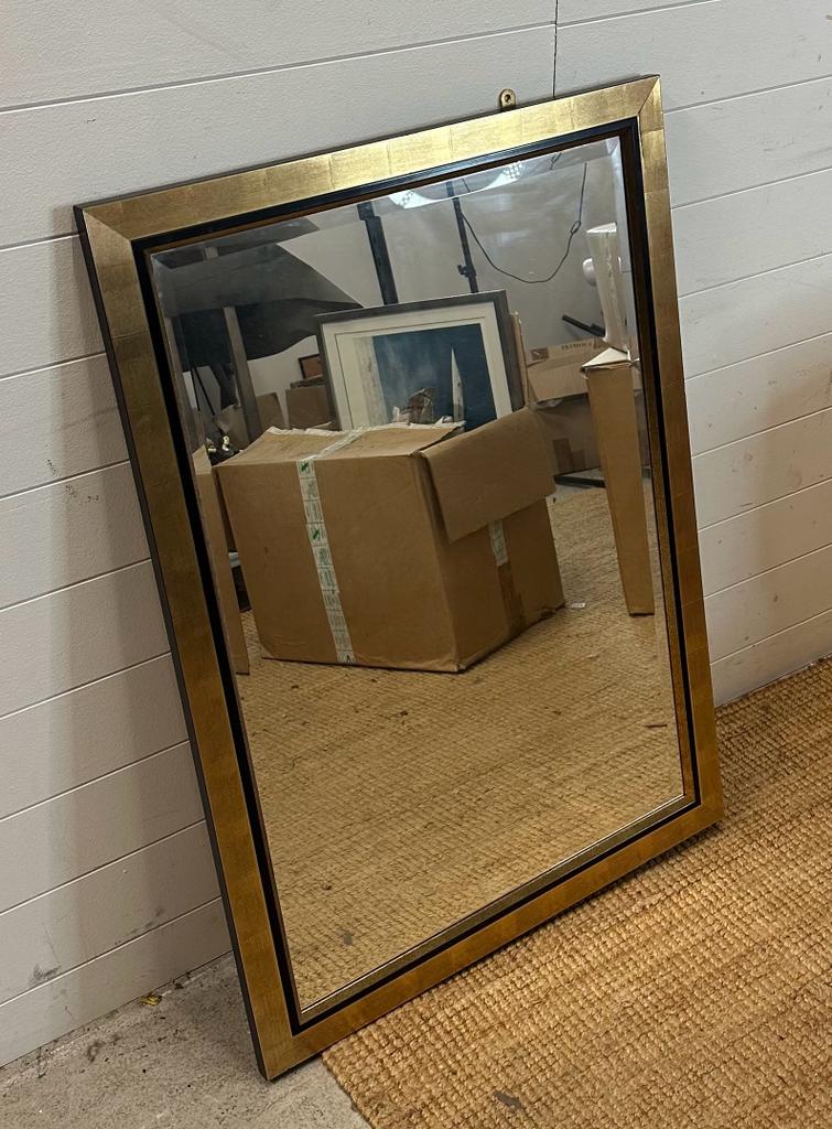 A contemporary wooden gold painted two tone hall mirror (72cm x 103cm) - Image 5 of 8