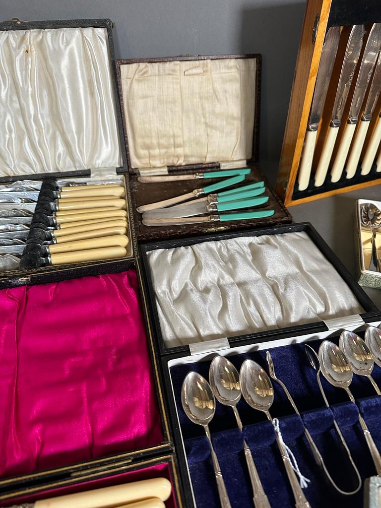 A large selection of boxed silver plated and EPNS cutlery sets, various styles, and makers. - Image 8 of 8