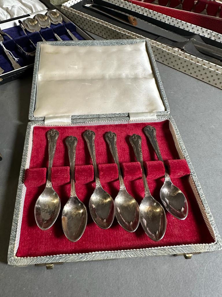 A large selection of boxed silver plated and EPNS cutlery sets, various styles, and makers. - Image 2 of 8