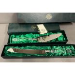 Two Galway Irish crystal serving knives