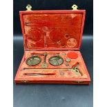 Boxed set of weigh scales with eagle figure