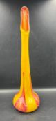 A tall Art glass opaline vase with yellow grounds (H52cm)