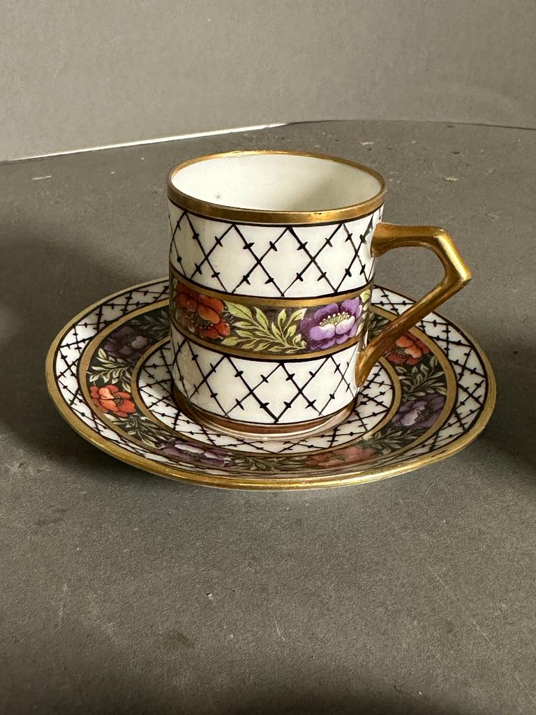 A selection of coffee cans and saucers, various makers and marks to include Royal Worcester - Image 2 of 7