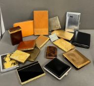 A large selection of cigarette cases