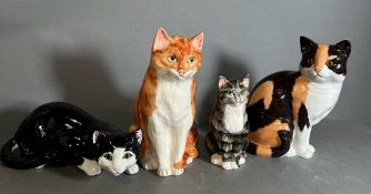 A selection of china ornamental cats